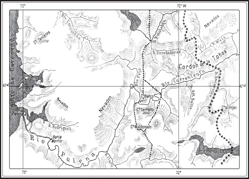 Mapa fijación de límites en el río Palena