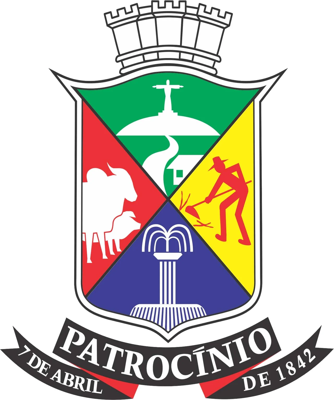 Coat of arms of the municipality of Patrocínio, in the Minas Gerais, Brazil.