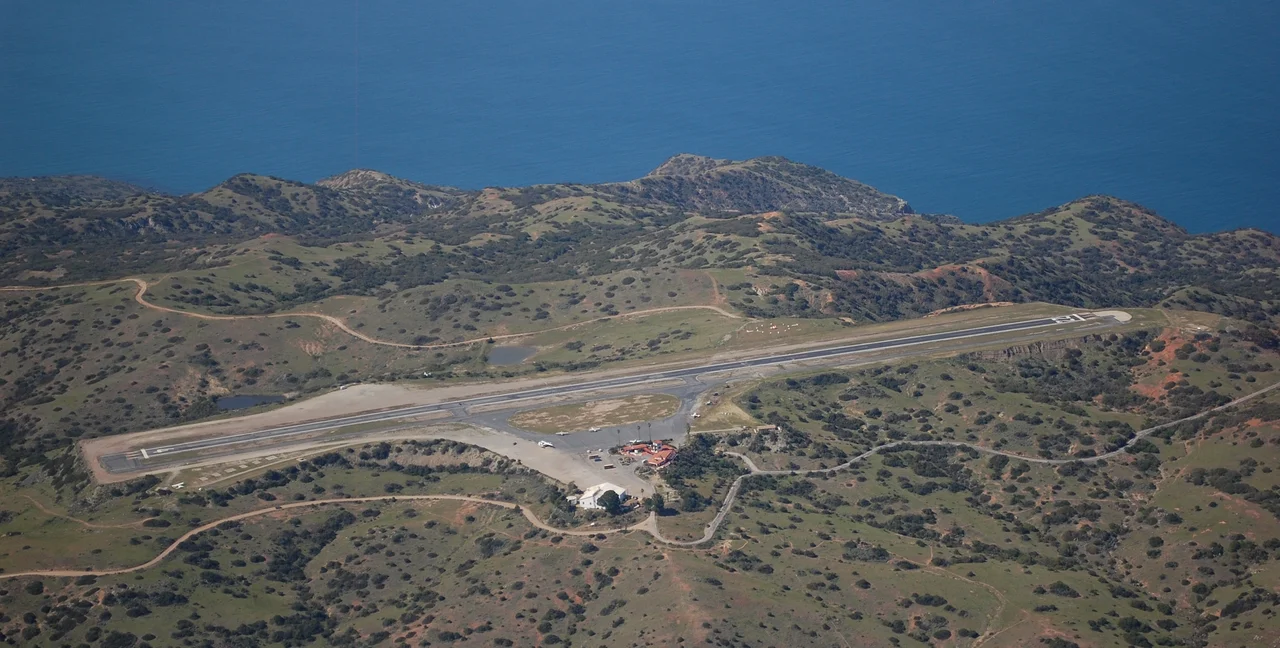 The Catalina Airport as seen from the air.