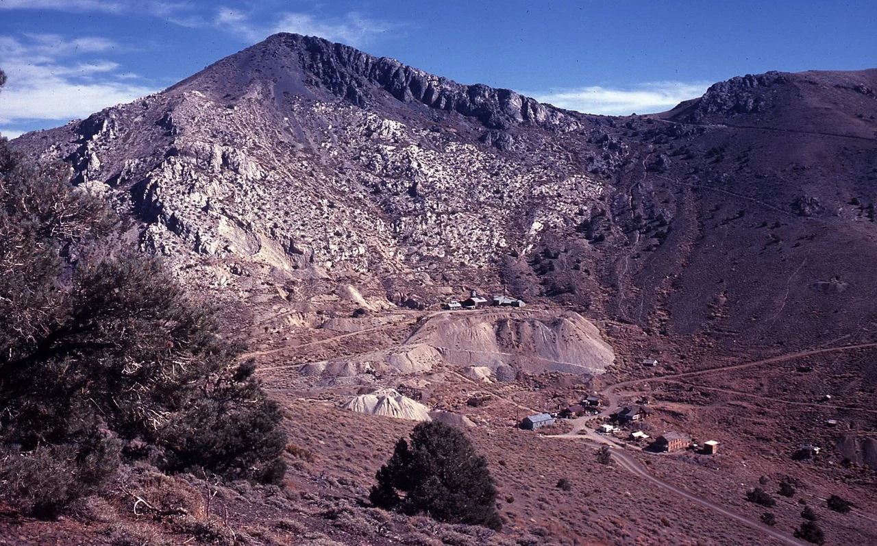 Cerro Gordo Mines and ghost town.
In the Inyo Mountains — Inyo County, eastern California.