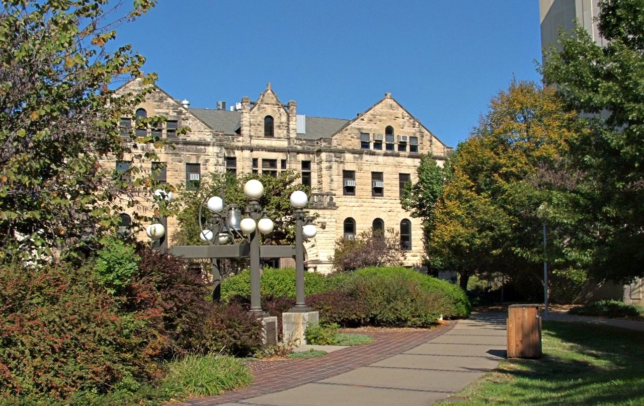 The Bluemont Bell and Dickens Hall at Kansas State University in Manhattan, Kansas, USA. Taken October, 2005 modified with the GIMP