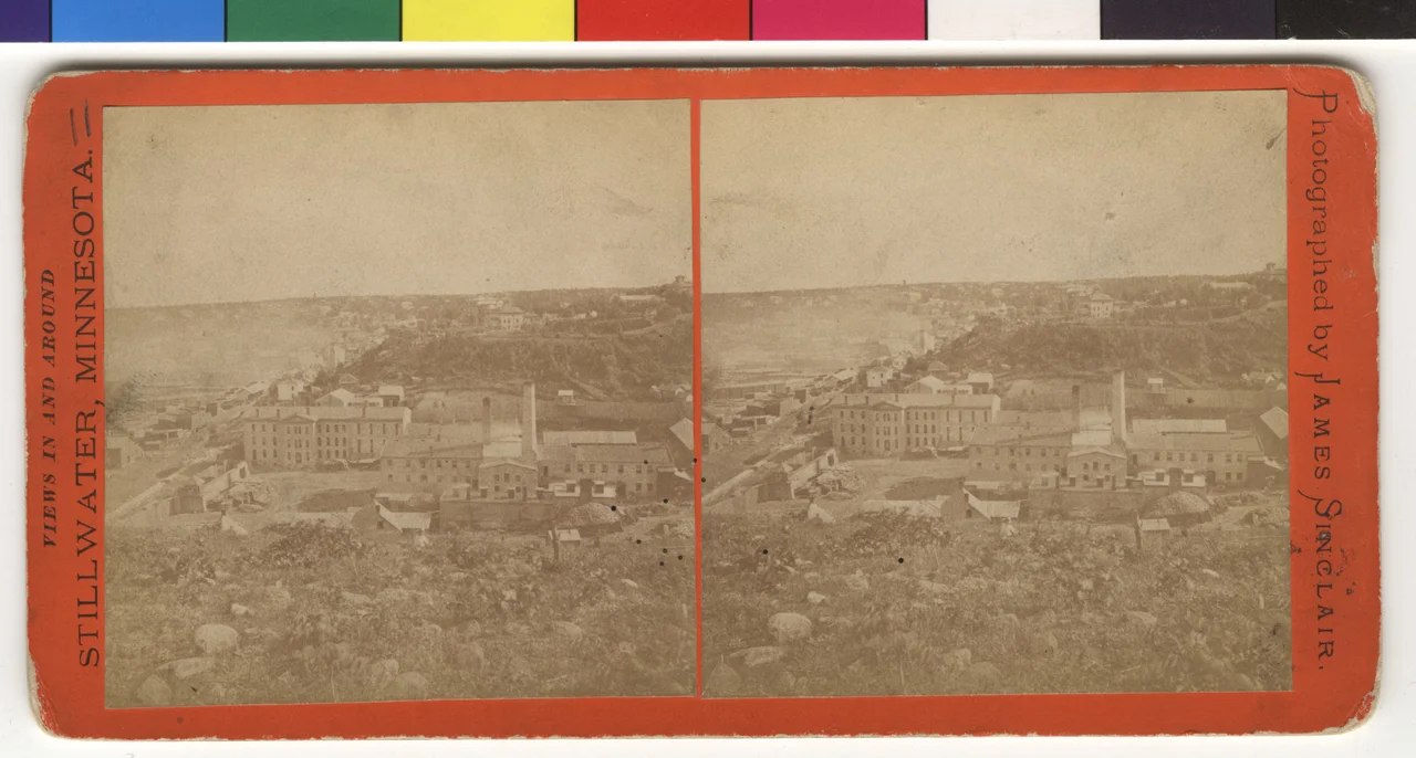 State Prison in Stillwater, MN, as viewed from the south end of North Broadway Street. The prison was built in 1853.