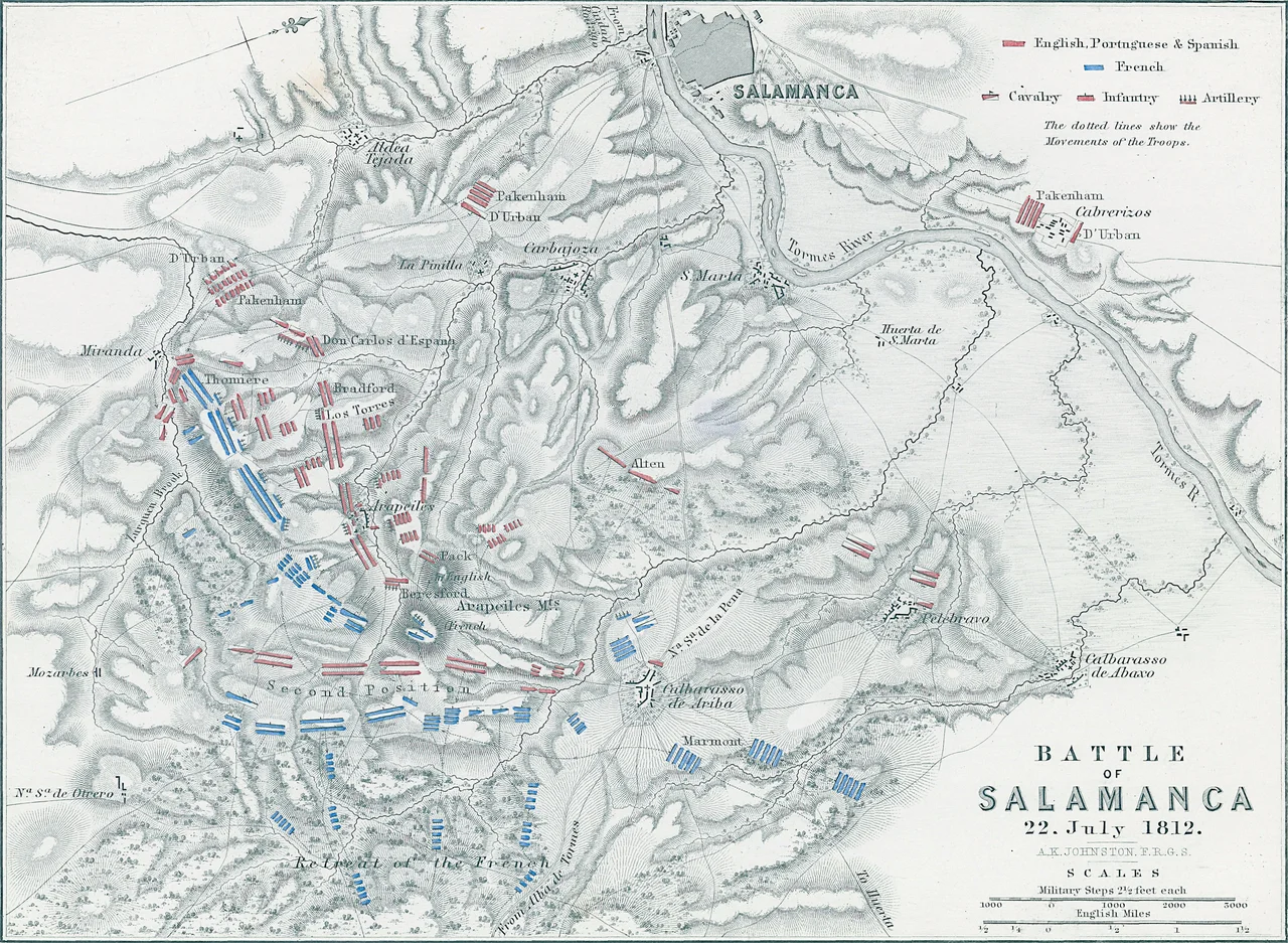 W & A.K. Johnston Battle of Salamanca 22 July 1812 published by William Blackwood & Sons 1870
