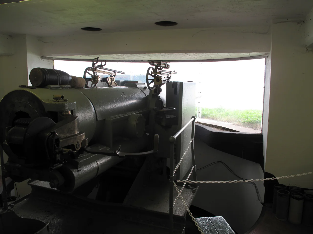 Spike Island, County Cork. Six inch gun which is directed towards mouth of Cork Harbour.