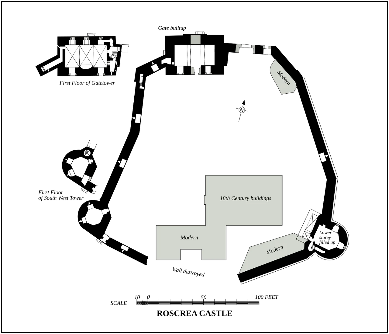 Roscrea Castle Plan