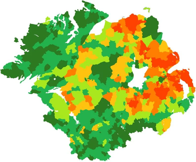 Scaoileadh Creidimhin in UlaidhReligious Division of Ulster.jpg