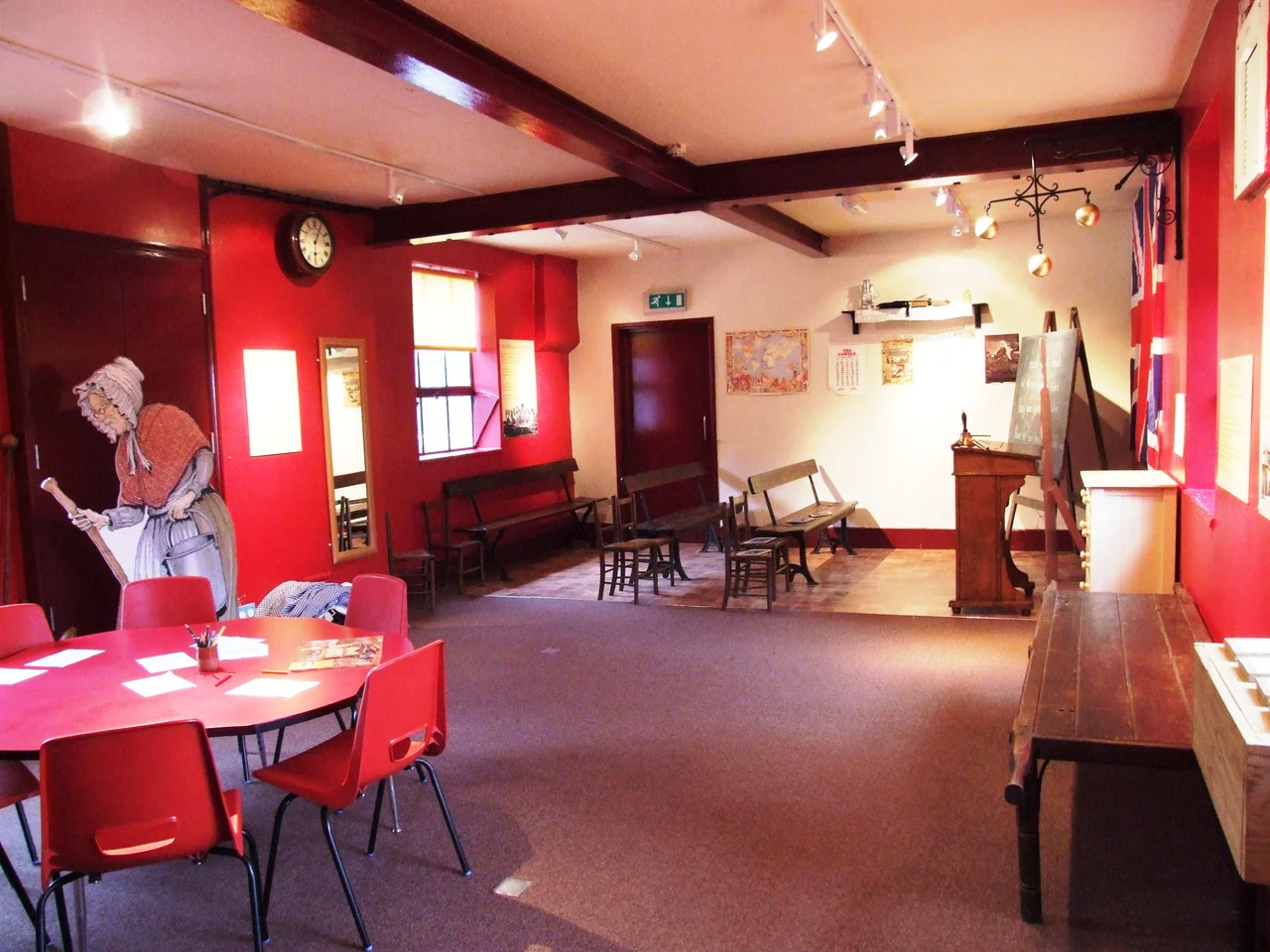 Workhouse schoolroom - museum display of recreated workhouse schoolroom, in the former schoolroom of the Northwich Union Workhouse, now the Weaver Hall Museum and Workhouse