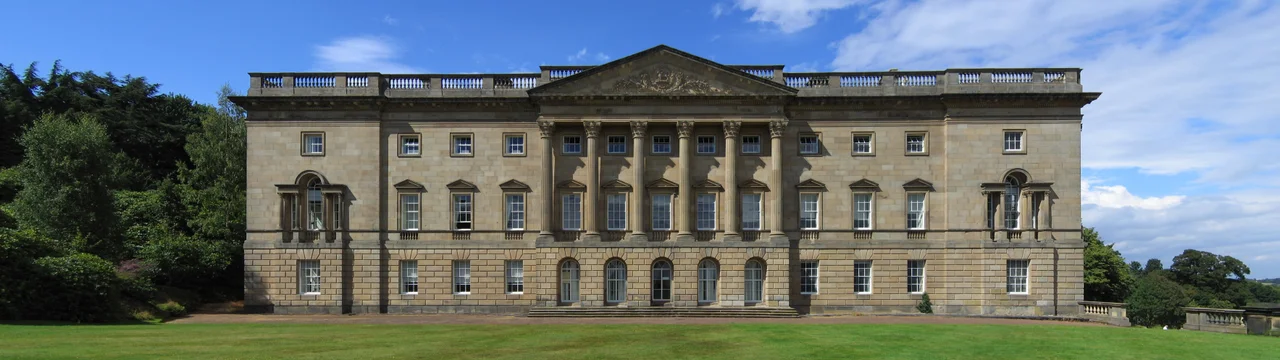 South east facade of Wentworth Castle. Panoramic image created from four own photos.