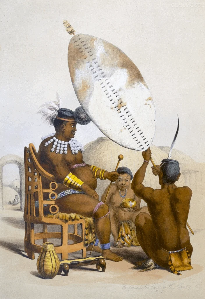 Zulu king Mpande (1798 – 1872) at his Nodwengu Royal Homestead, Zululand, today a museum in central Ulundi