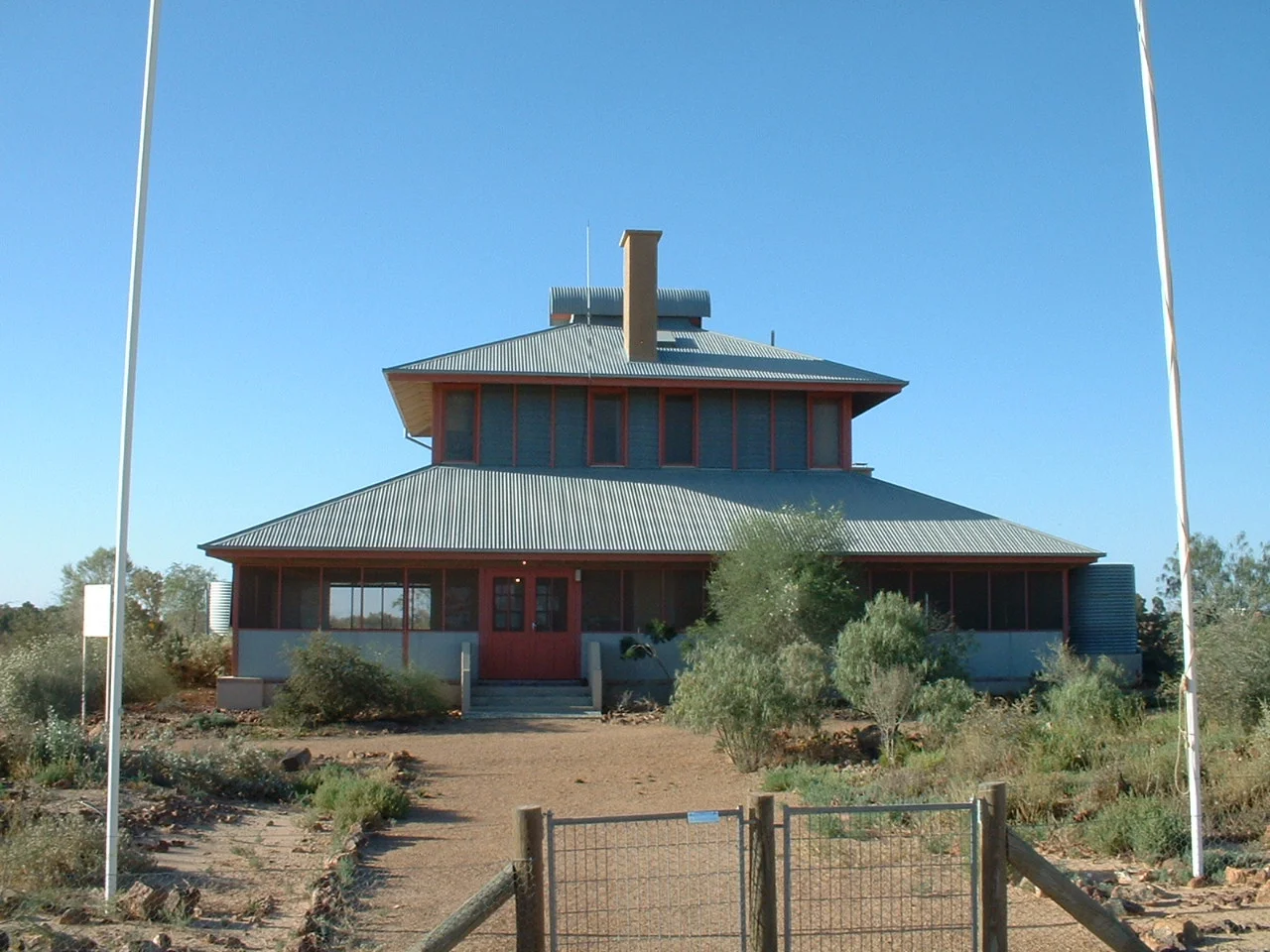 The restored Elizabeth Symon Nursing Home (1928) at Innamincka, South Australia. The building is now an interpretative centre for the area.