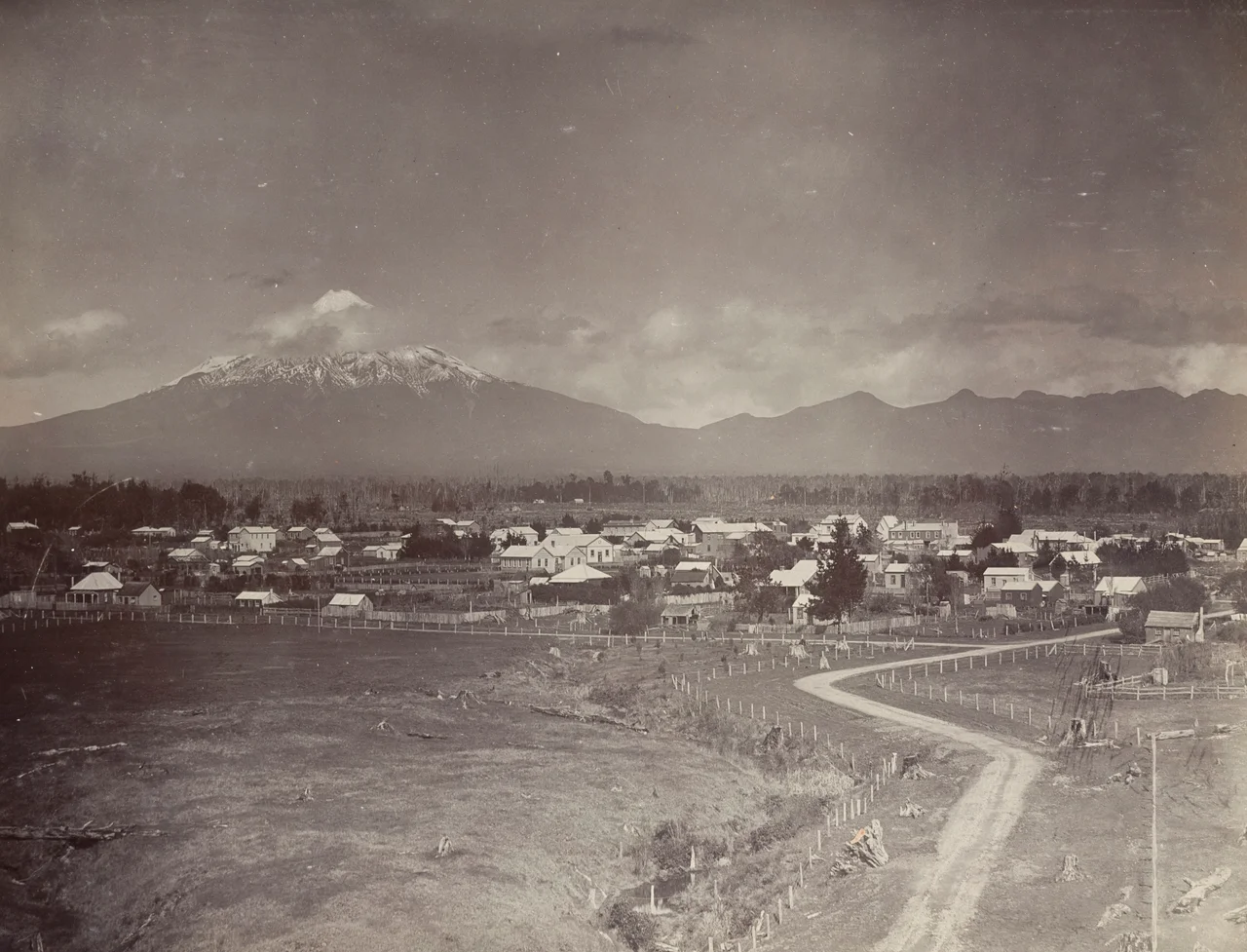 Mount Taranaki (Mt Egmont), from Inglewood, New Zealand, 1896, photographic print from the C. A. Ewen collection, State Library of New South Wales, DL PX 150