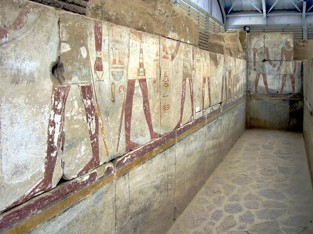 Buhen Temple was rescued from the rising waters of Lake Nasser in the 1960s and reconstructed at the Sudan National Museum in Khartoum, Sudan. The paintings date from the reign of Queen Hatshepsut (1473-1458 BC).