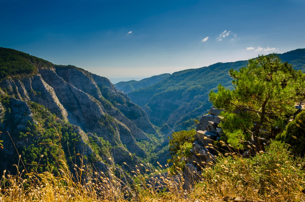Şahinderesi Canyon from the top of Ida Mountains, Mount Ida (Kazdağı) National Park, Balıkesir.