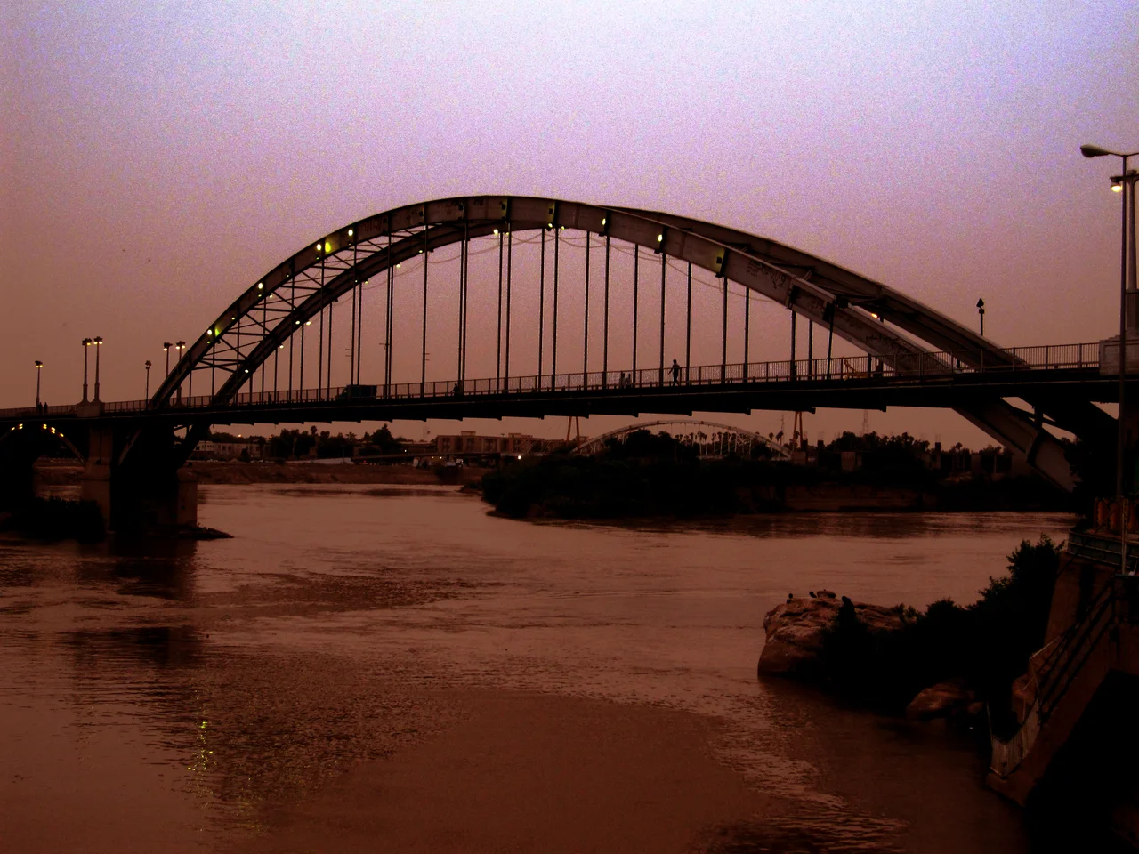 Iran - Khuzestan - Ahvaz - White Bridge & Karoon River
