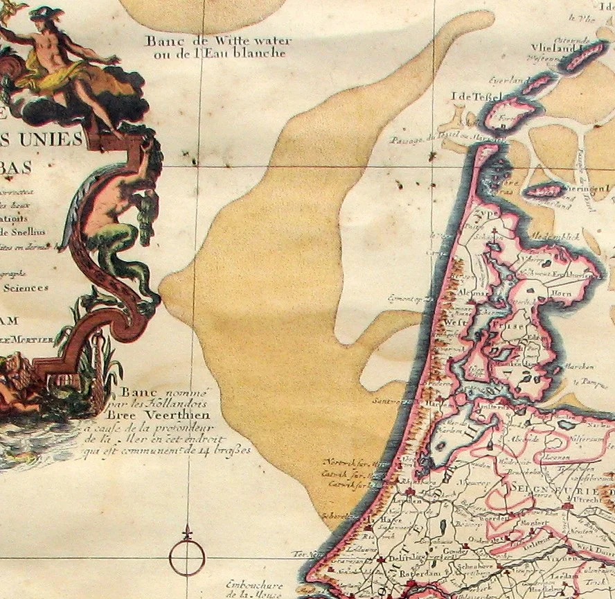 Map of The Netherlands (Broad Fourteens fragment), publication date circa 1743