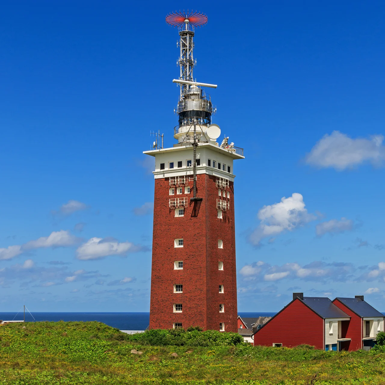 The lighthouse at the upper island of Heligoland, Germany