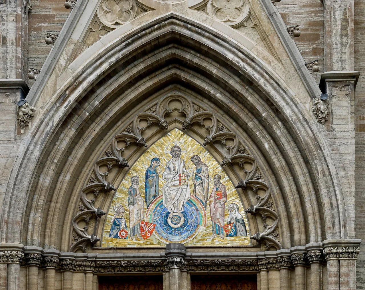 Linköping Cathedral, Linköping, Sweden. Portal on main entrance.