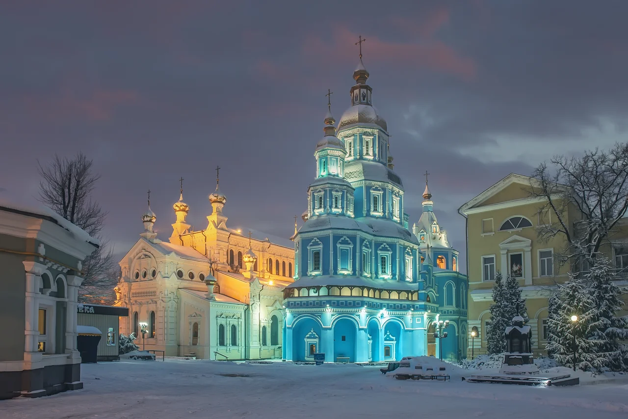 Pokrovskyi Monastery Cathedral in Kharkiv, Ukraine