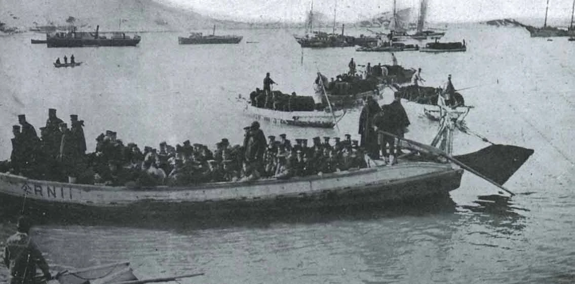 Landing of the Japanese Marines on the Chemulpo Bay